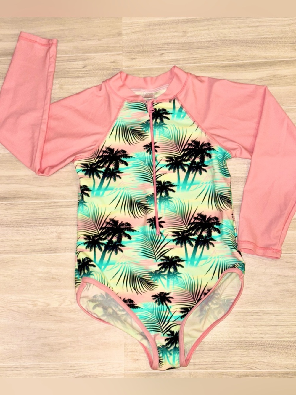 Set of 3 - Girls’ Rashguard Swim / Bathing Suits - Zip Up - US size 7-9